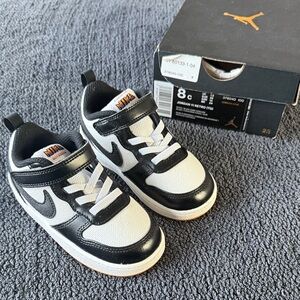 Nike Jordan 11 Retro (TD) Black and White Sneakers with Purple Accents